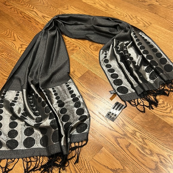Accessory Street Black & Silver Scarf. NEW with tags. - Picture 10 of 16